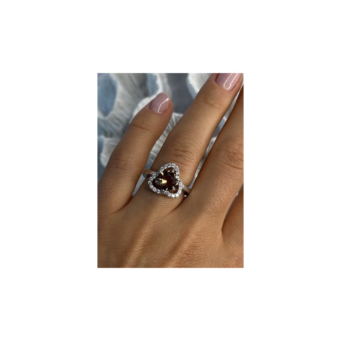 925 Sterling Silver Spinel & CZ Ring Size 7