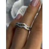 925 Sterling Silver Gold Part Emerald Ring Size 6