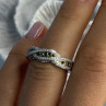 925 Sterling Silver Gold Part Emerald Ring Size 6