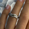 925 Sterling Silver Gold Part Emerald Ring Size 6