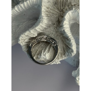 925 Sterling Silver Gold Part Emerald Ring Size 6