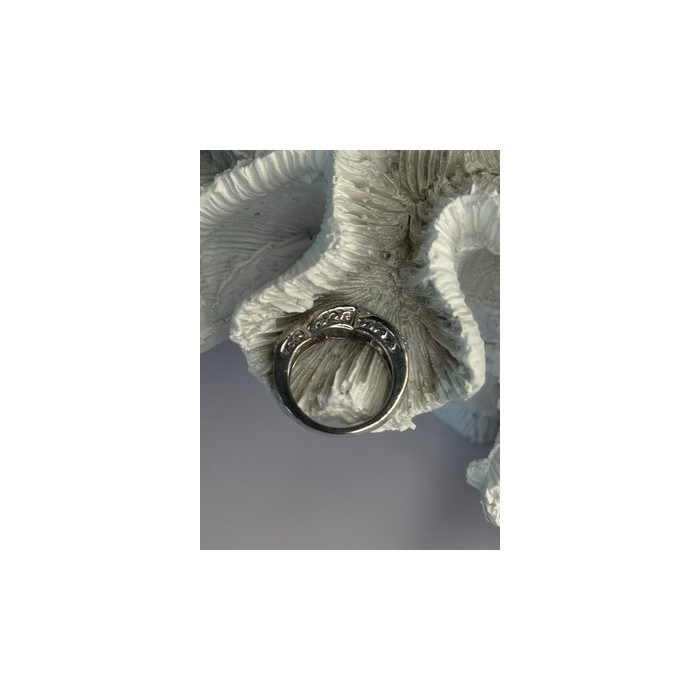 925 Sterling Silver Gold Part Emerald Ring Size 6