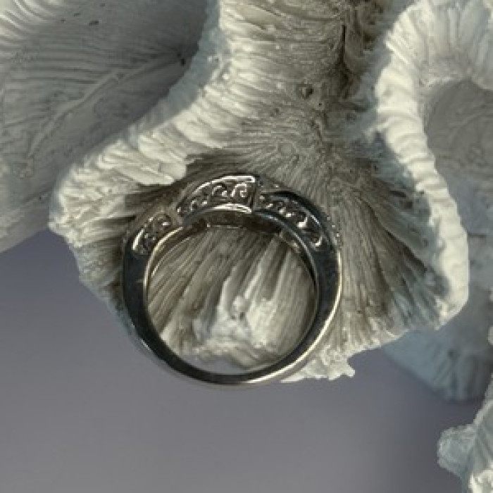 925 Sterling Silver Gold Part Emerald Ring Size 6