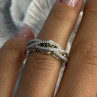 925 Sterling Silver Gold Part Emerald Ring Size 6