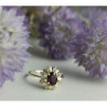 925 Sterling Silver Rubellite & CZ Ring Size 11