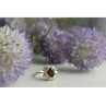 925 Sterling Silver Rubellite & CZ Ring Size 11