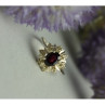 925 Sterling Silver Rubellite & CZ Ring Size 11