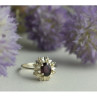 925 Sterling Silver Rubellite & CZ Ring Size 11