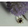 925 Sterling Silver Rubellite & CZ Ring Size 11