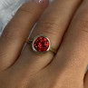 925 Sterling Silver Orange Crystal Ring Size 7