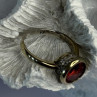 925 Sterling Silver Orange Crystal Ring Size 7