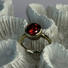 925 Sterling Silver Orange Crystal Ring Size 7