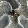 925 Sterling Silver Amethyst & Marcasite Ring Size 7.5