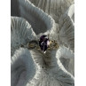925 Sterling Silver Amethyst & Marcasite Ring Size 7.5