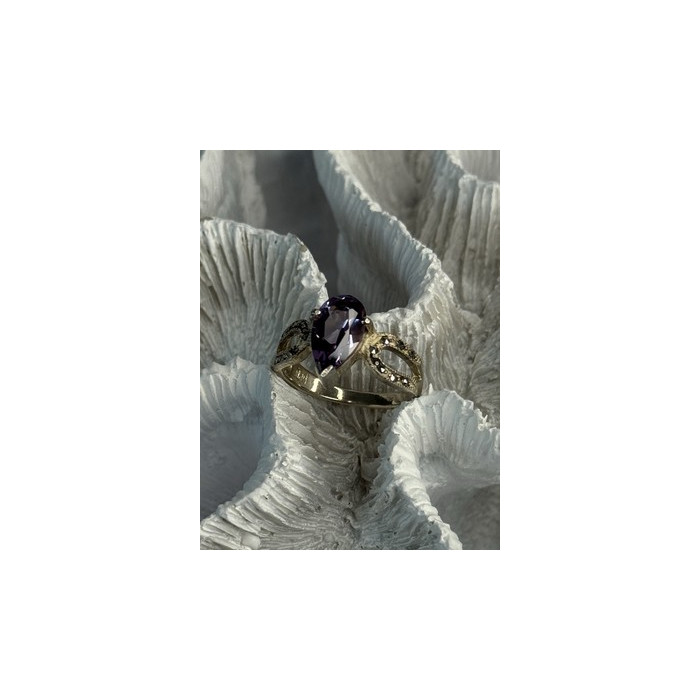 925 Sterling Silver Amethyst & Marcasite Ring Size 7.5