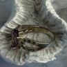 925 Sterling Silver Amethyst & Marcasite Ring Size 7.5