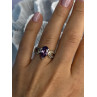 925 Sterling Silver Amethyst & Marcasite Ring Size 7.5