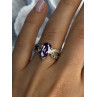 925 Sterling Silver Amethyst & Marcasite Ring Size 7.5