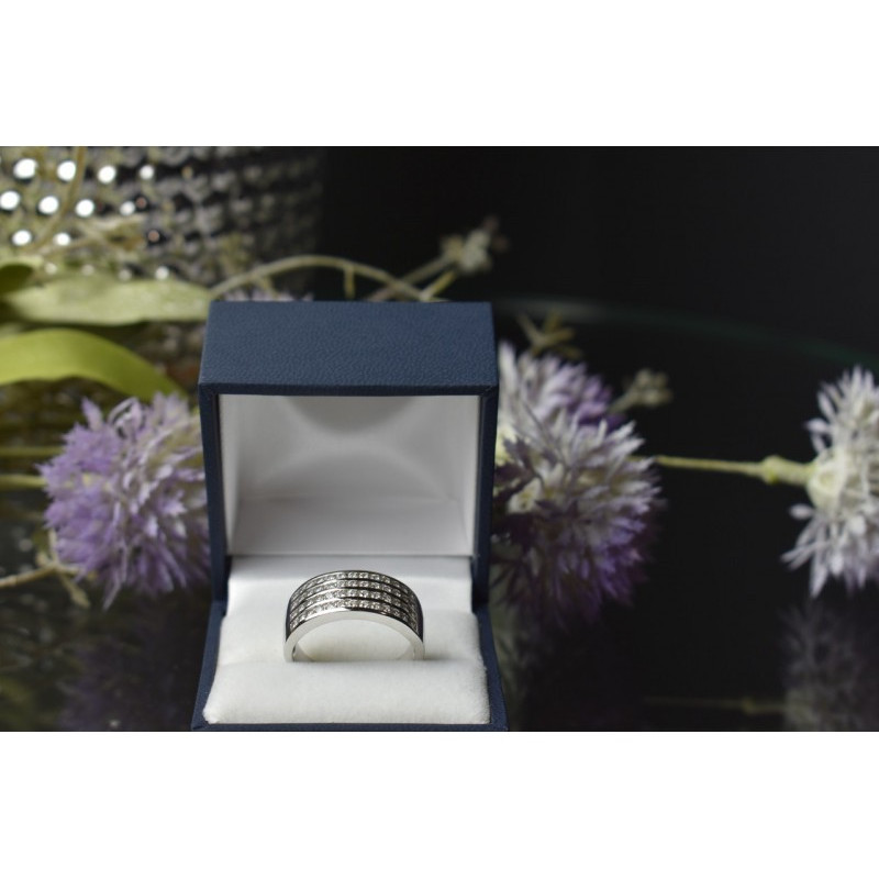 925 Sterling Silver CZ Band Ring Size 10