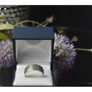 925 Sterling Silver CZ Band Ring Size 10