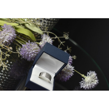 925 Sterling Silver CZ Band Ring Size 10