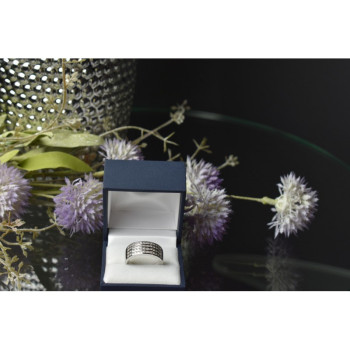 925 Sterling Silver CZ Band Ring Size 10