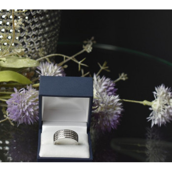 925 Sterling Silver CZ Band Ring Size 10