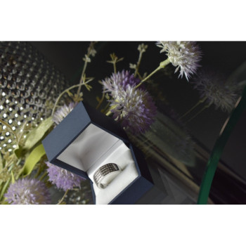 925 Sterling Silver CZ Band Ring Size 10