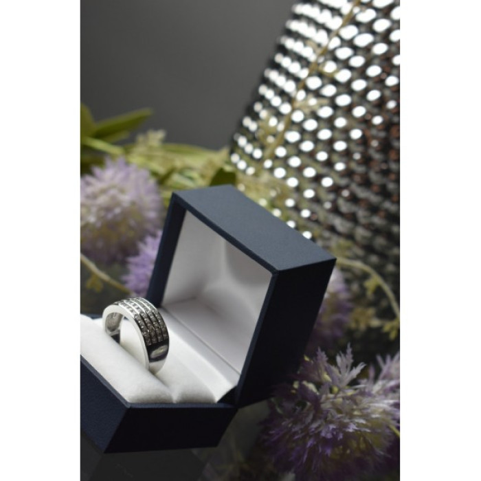925 Sterling Silver CZ Band Ring Size 10