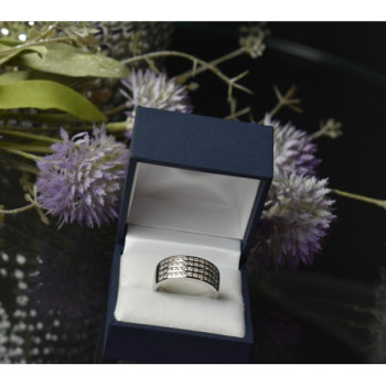 925 Sterling Silver CZ Band Ring Size 10