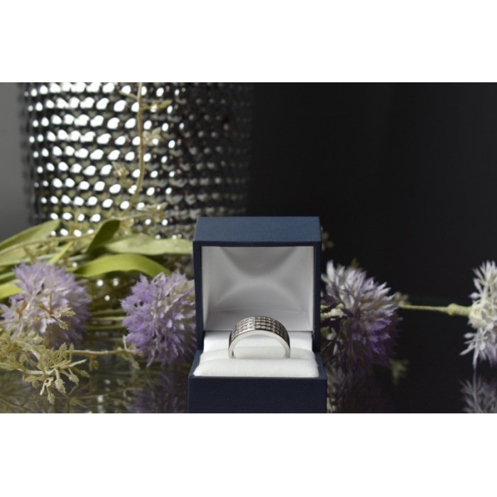 925 Sterling Silver CZ Band Ring Size 10