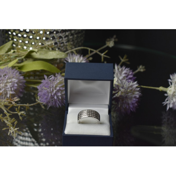 925 Sterling Silver CZ Band Ring Size 10