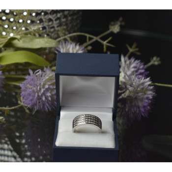 925 Sterling Silver CZ Band Ring Size 10