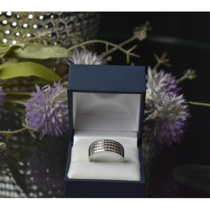 925 Sterling Silver CZ Band Ring Size 10