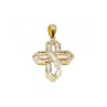 14K YELLOW GOLD WHITE SAPPHIRES CROSS