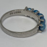 925 Sterling Silver With Simulated Teal Colored Pearls Ring Size-7