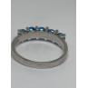 925 Sterling Silver With Simulated Teal Colored Pearls Ring Size-7