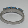 925 Sterling Silver With Simulated Teal Colored Pearls Ring Size-7