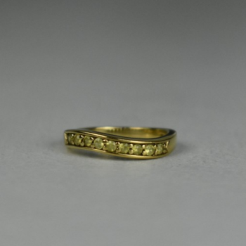 925 Sterling Silver Gold Plated Spinel Ring Size 6.5