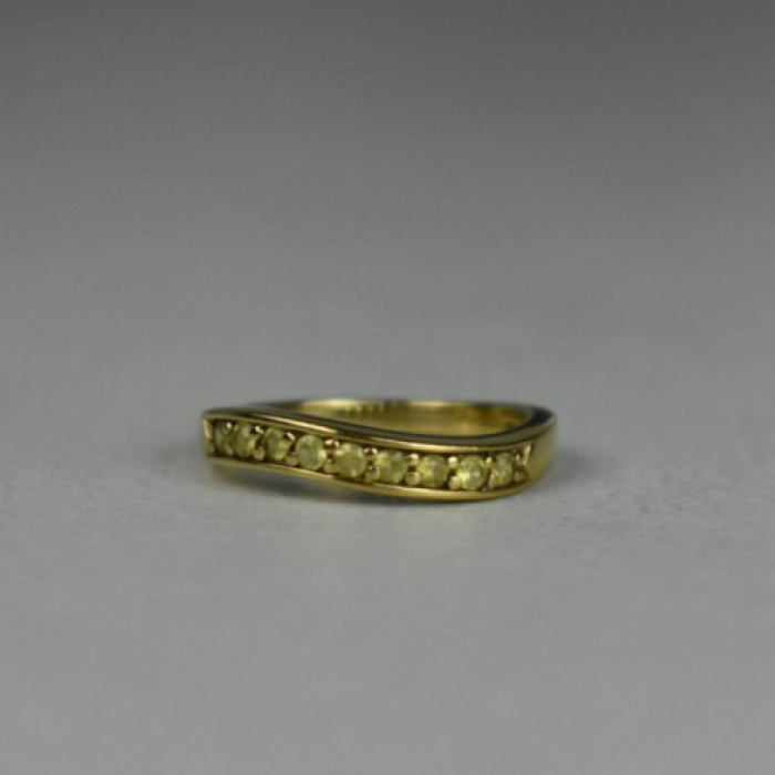 925 Sterling Silver Gold Plated Spinel Ring Size 6.5
