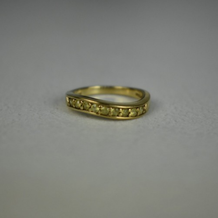 925 Sterling Silver Gold Plated Spinel Ring Size 6.5