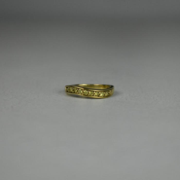 925 Sterling Silver Gold Plated Spinel Ring Size 6.5