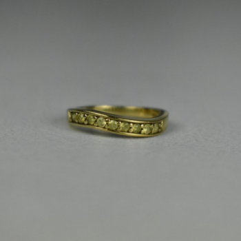 925 Sterling Silver Gold Plated Spinel Ring Size 6.5