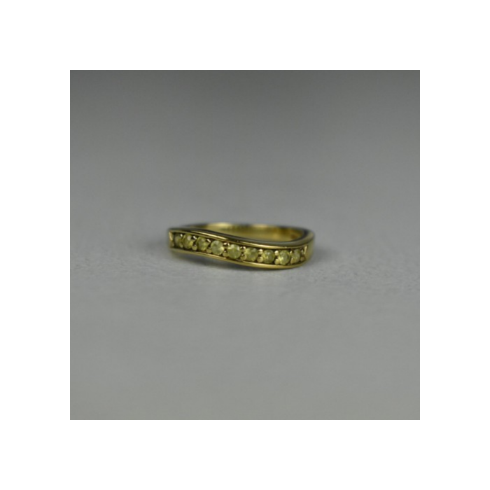 925 Sterling Silver Gold Plated Spinel Ring Size 6.5