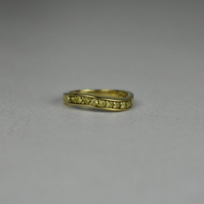 925 Sterling Silver Gold Plated Spinel Ring Size 6.5