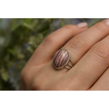 925 Sterling Silver Rhodochrosite Ring Size 7