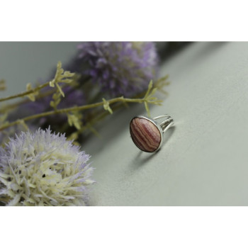 925 Sterling Silver Rhodochrosite Ring Size 7