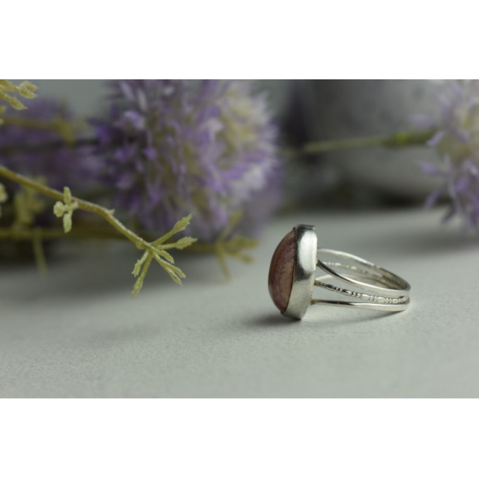 925 Sterling Silver Rhodochrosite Ring Size 7