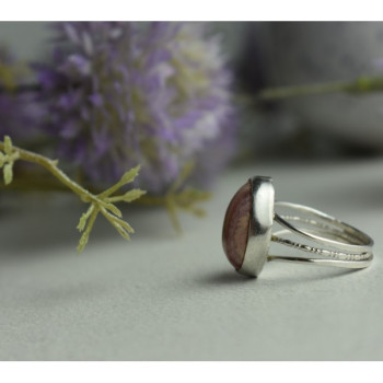 925 Sterling Silver Rhodochrosite Ring Size 7