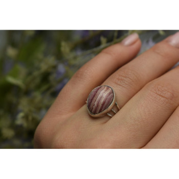 925 Sterling Silver Rhodochrosite Ring Size 7